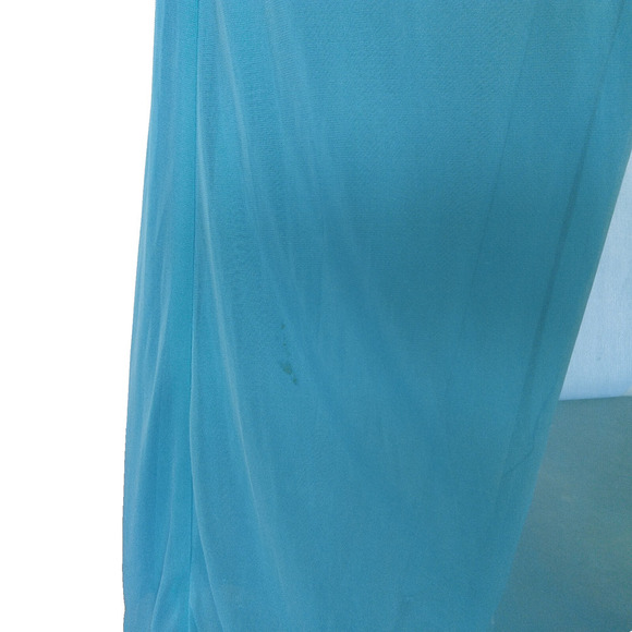 Vintage 90s Y2K Prom Dress Maxi Gown Size S M Blue Strapless Grecian Embellished - Picture 6 of 10
